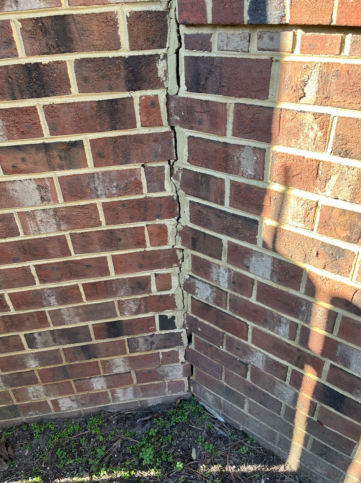 Cracked foundation showing signs of structural damage